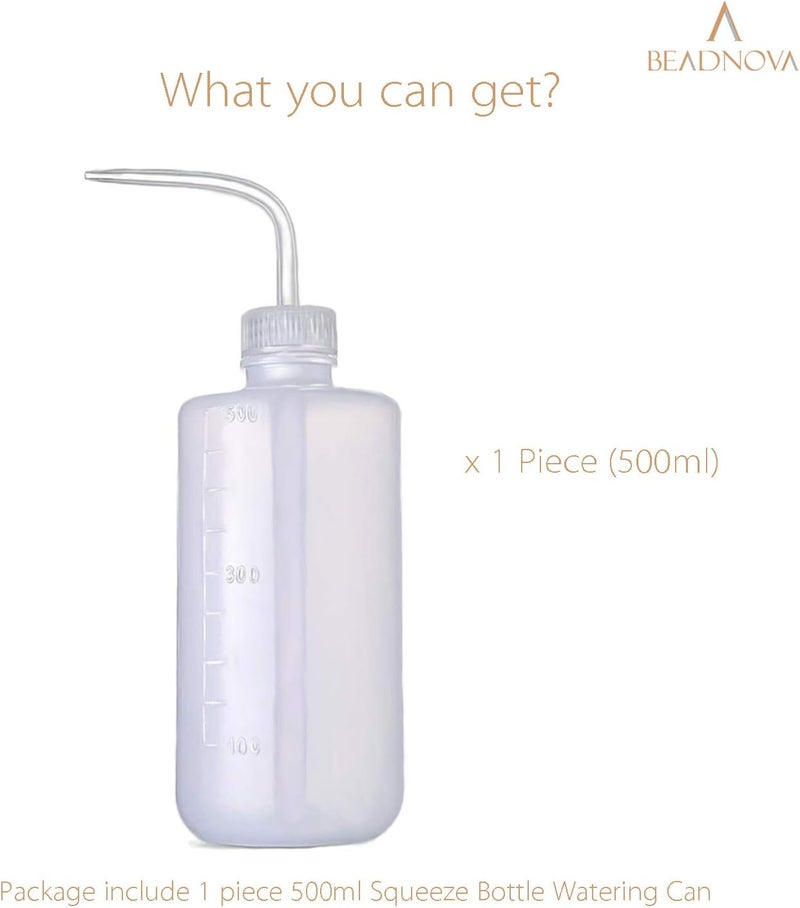 BEADNOVA Irrigation Bottle 500ml 17oz Indoor Plant Watering Can Water Squirt Bottle Plastic Rinse Bottle for Eyelash Extensions Eye Wash Tattoo Lab (1pc) - Image 2